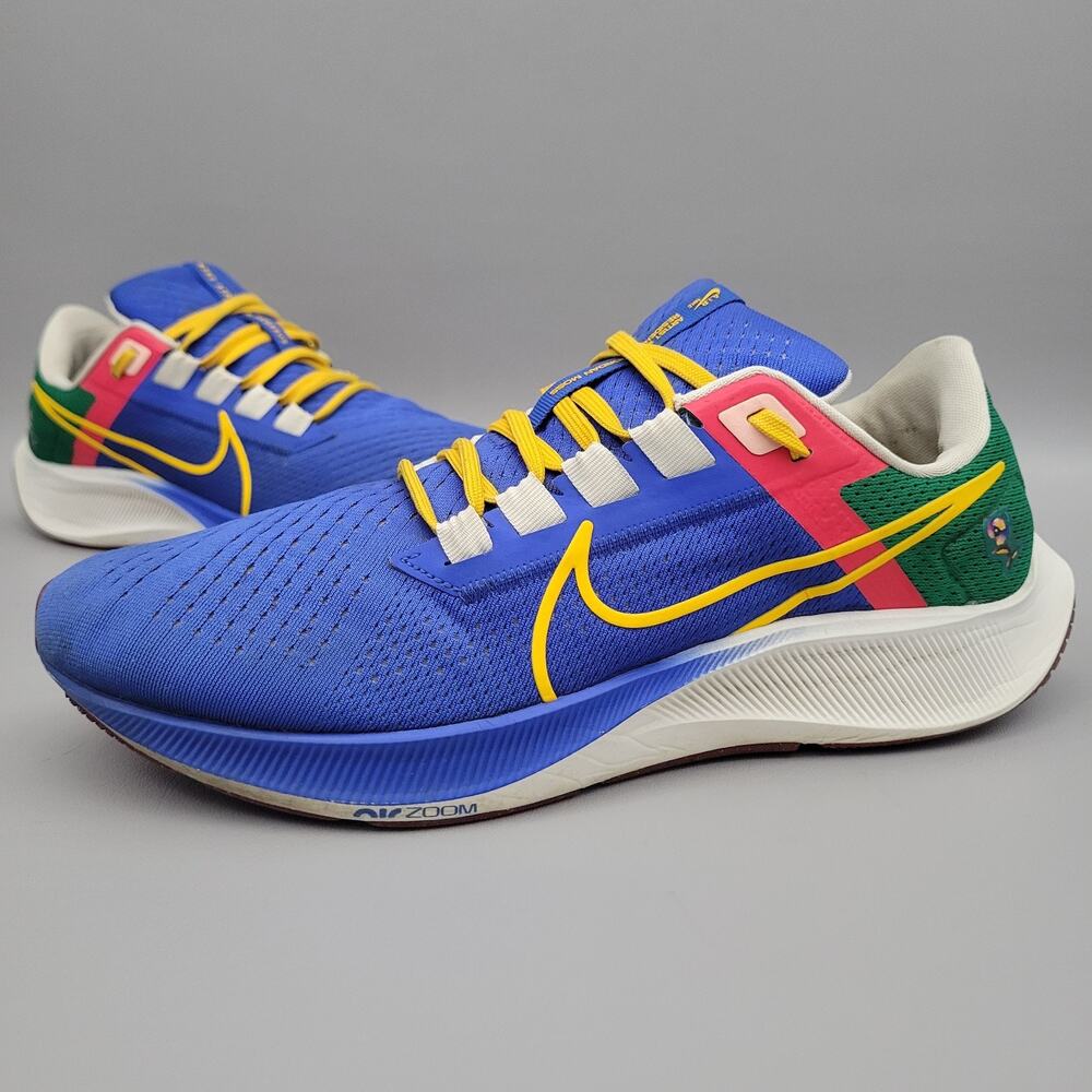Nike Air Zoom Pegasus 38 Men 10 US Jordan Moss Royal Blue Green Gold DO7763-400